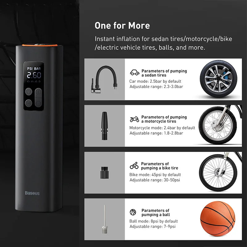 Compressor de Ar Portátil Baseus