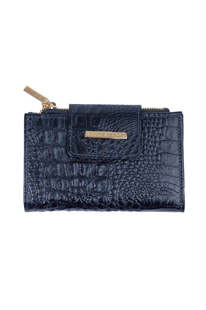 Carteira feminina de couro croco Lanna 10x15,5cm