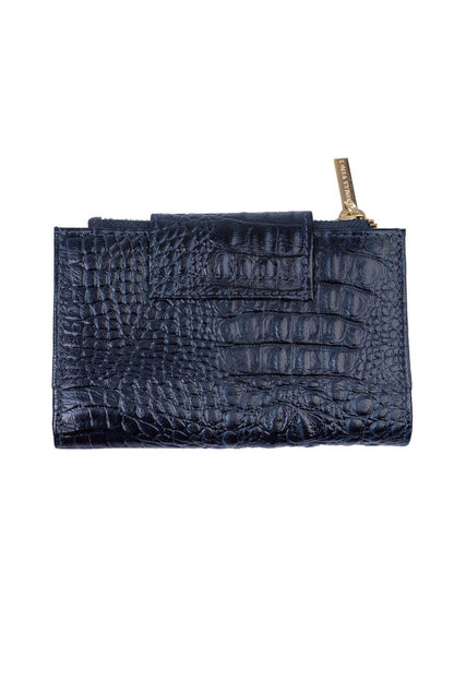 Carteira feminina de couro croco Lanna 10x15,5cm