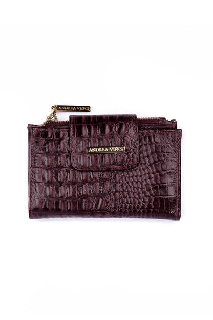 Carteira feminina de couro croco Lanna 10x15,5cm