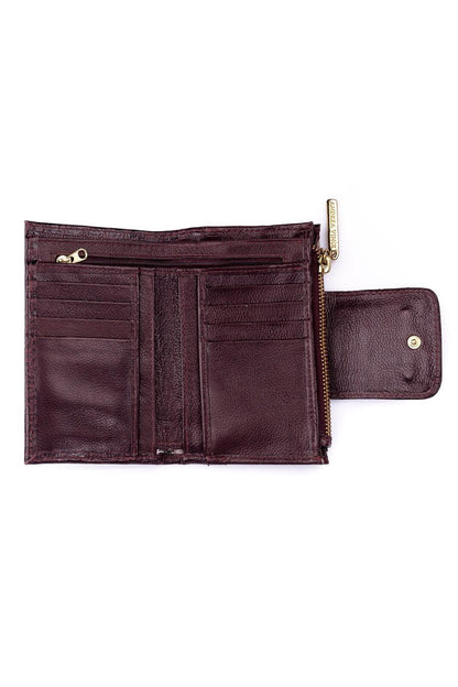 Carteira feminina de couro croco Lanna 10x15,5cm