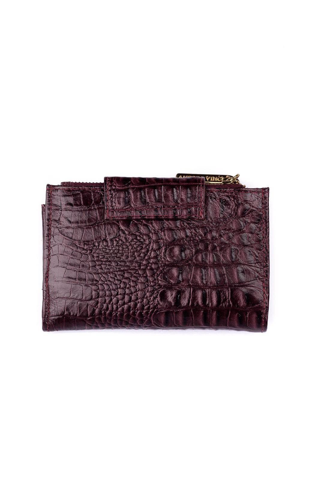 Carteira feminina de couro croco Lanna 10x15,5cm