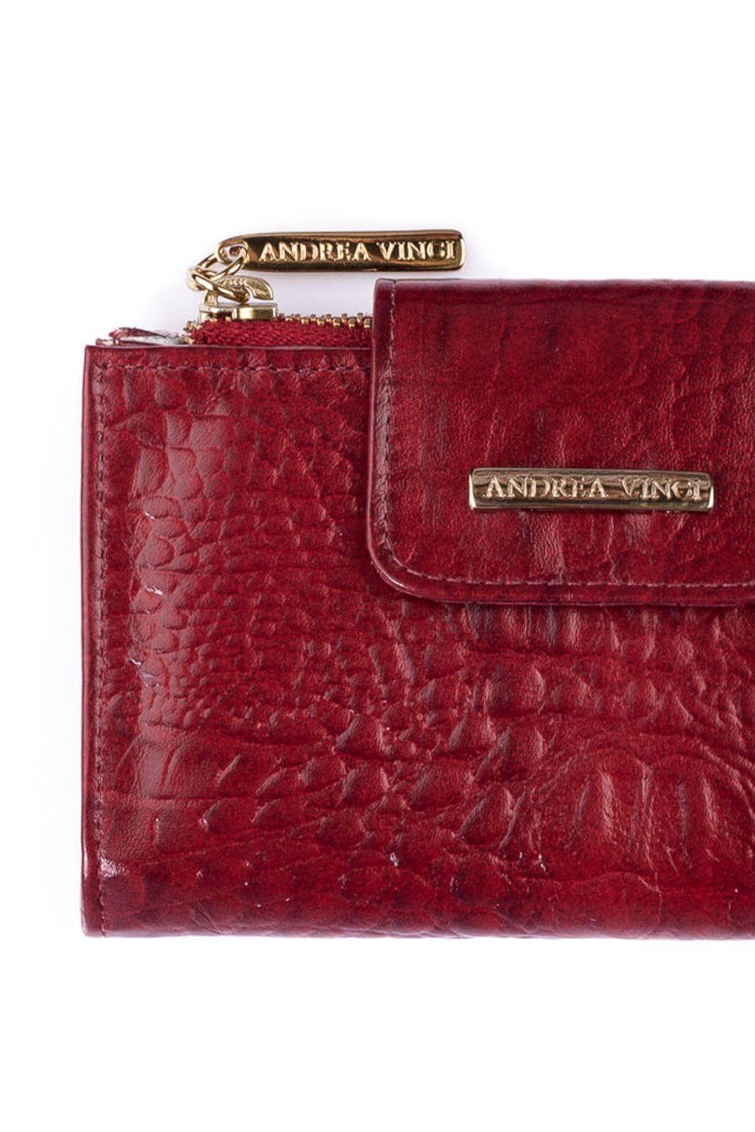 Carteira feminina de couro croco Lanna 10x15,5cm