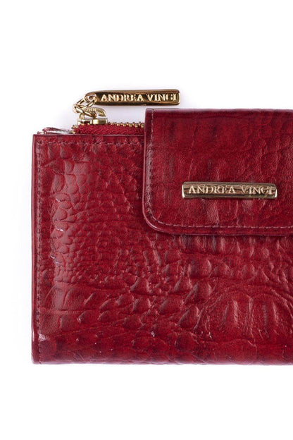 Carteira feminina de couro croco Lanna 10x15,5cm