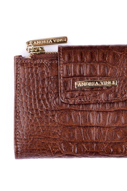 Carteira feminina de couro croco Lanna 10x15,5cm