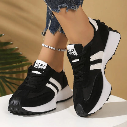 Stay Real Retro Platform Sneakers – Comfy Suede Chunky Sole Casual Shoes (Multiple Colors)