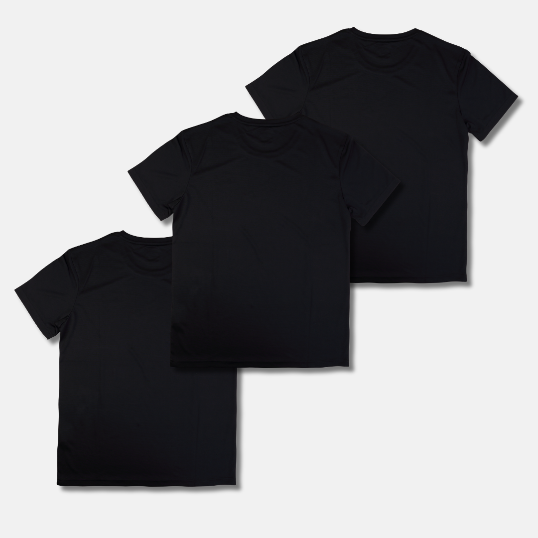 Kit Camisetas Básicas Pretas 100% Algodão