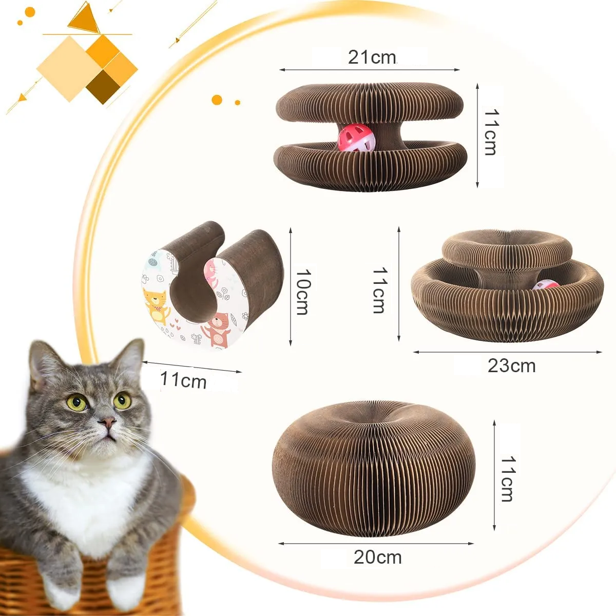 Arranhador Interativo para Gatos – Compre 1 e Leve 2 + 2 Bolinhas de Brinde