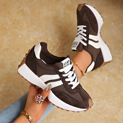 Stay Real Retro Platform Sneakers – Comfy Suede Chunky Sole Casual Shoes (Multiple Colors)