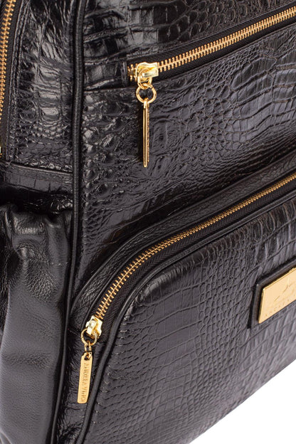 Mochila grande de couro croco Zooey