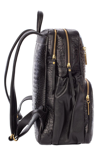 Mochila grande de couro croco Zooey