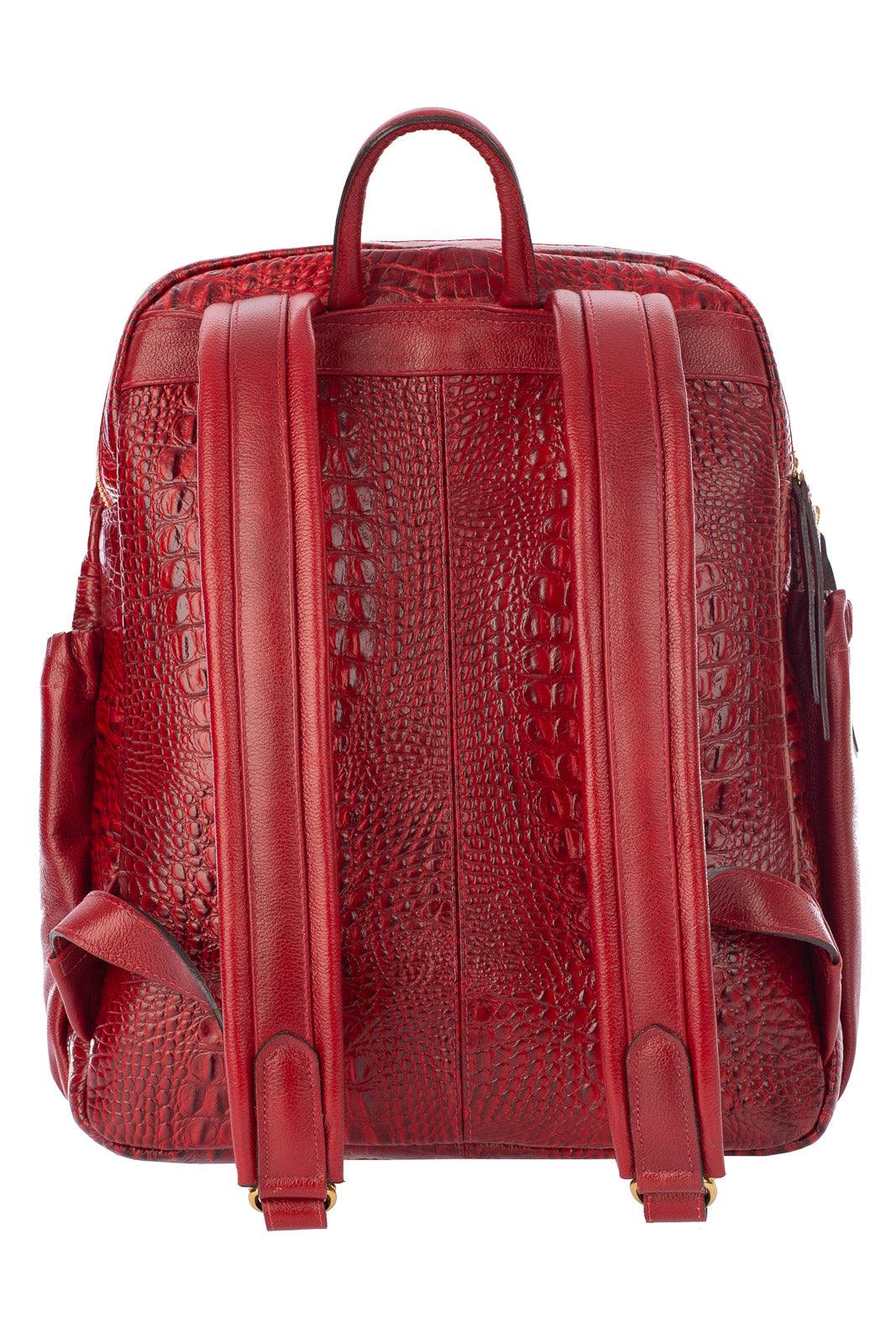 Mochila grande de couro croco Zooey