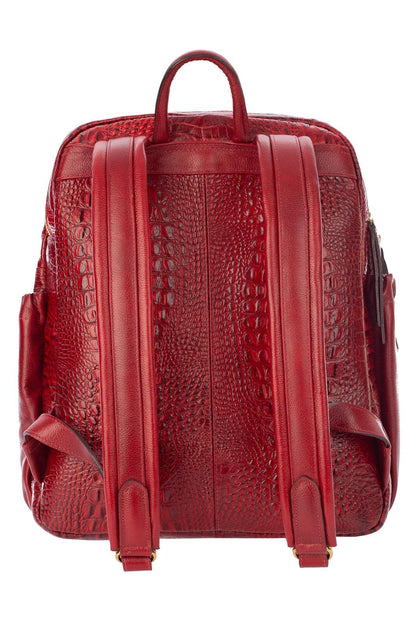Mochila grande de couro croco Zooey