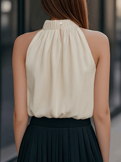 Blusa Regata Sem Mangas com Detalhe Franzido no Pescoço - Naomi