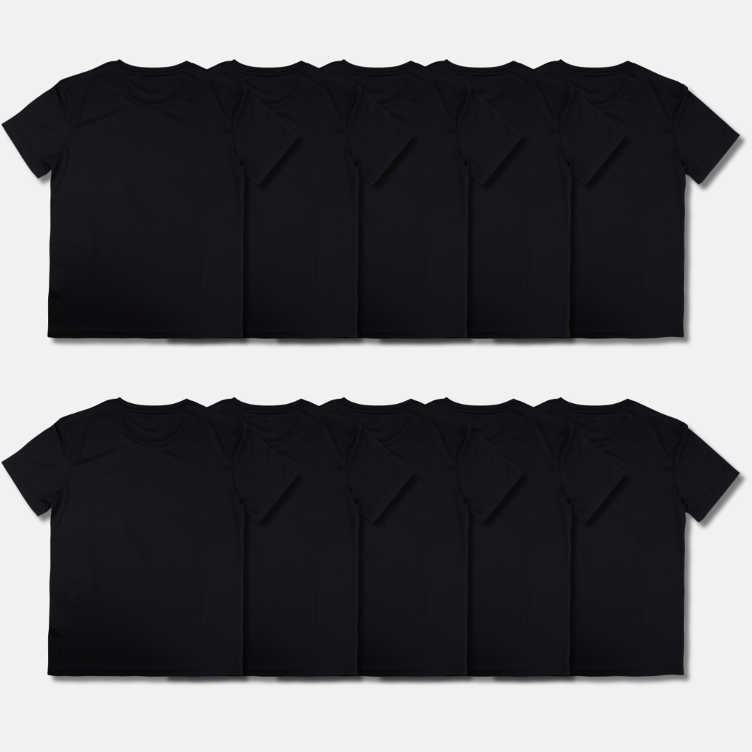 Kit Camisetas Básicas Pretas 100% Algodão