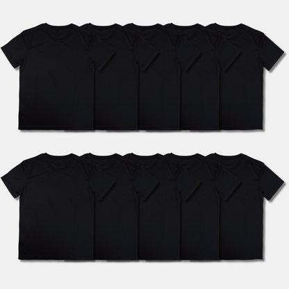 Kit Camisetas Básicas Pretas 100% Algodão