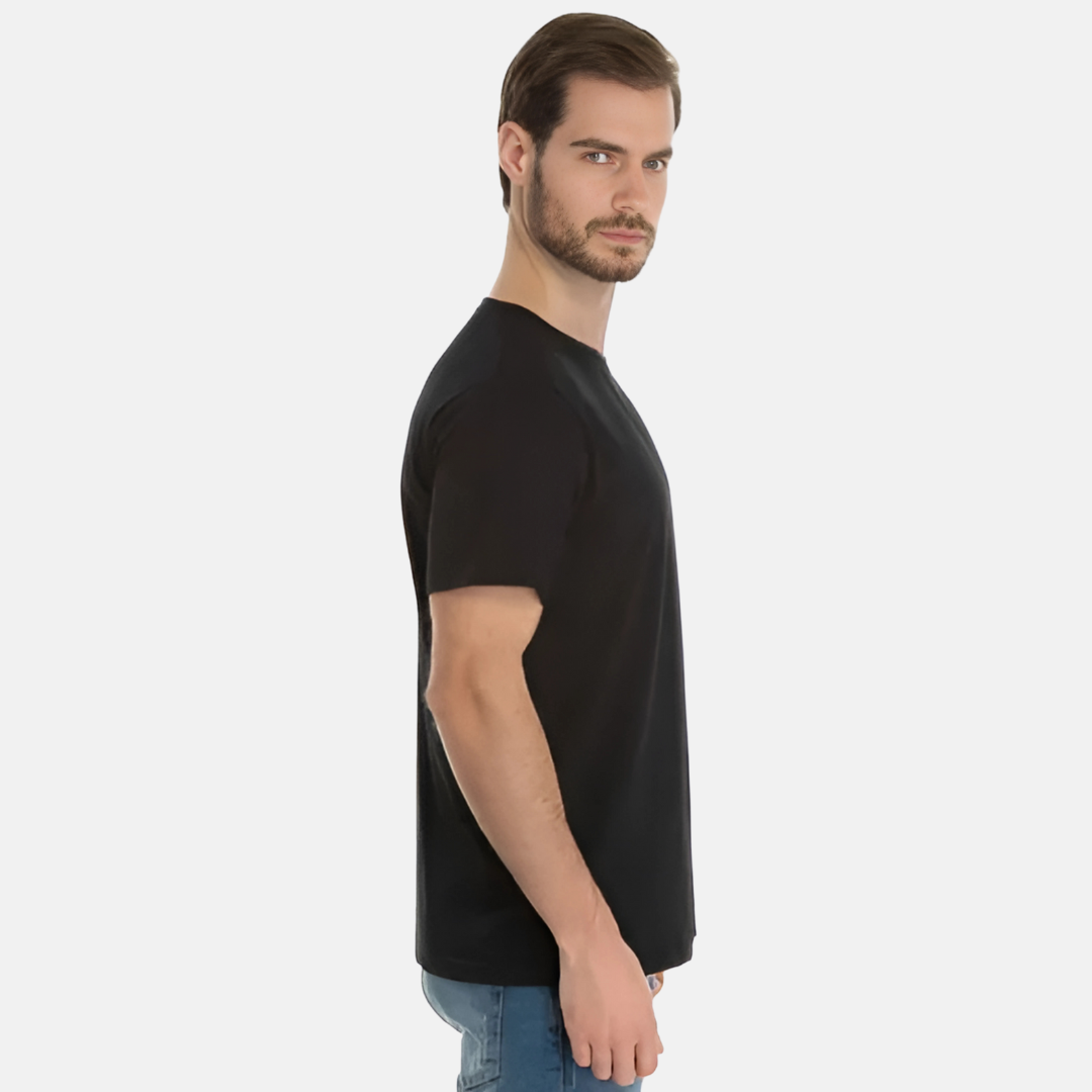 Kit Camisetas Básicas Pretas 100% Algodão