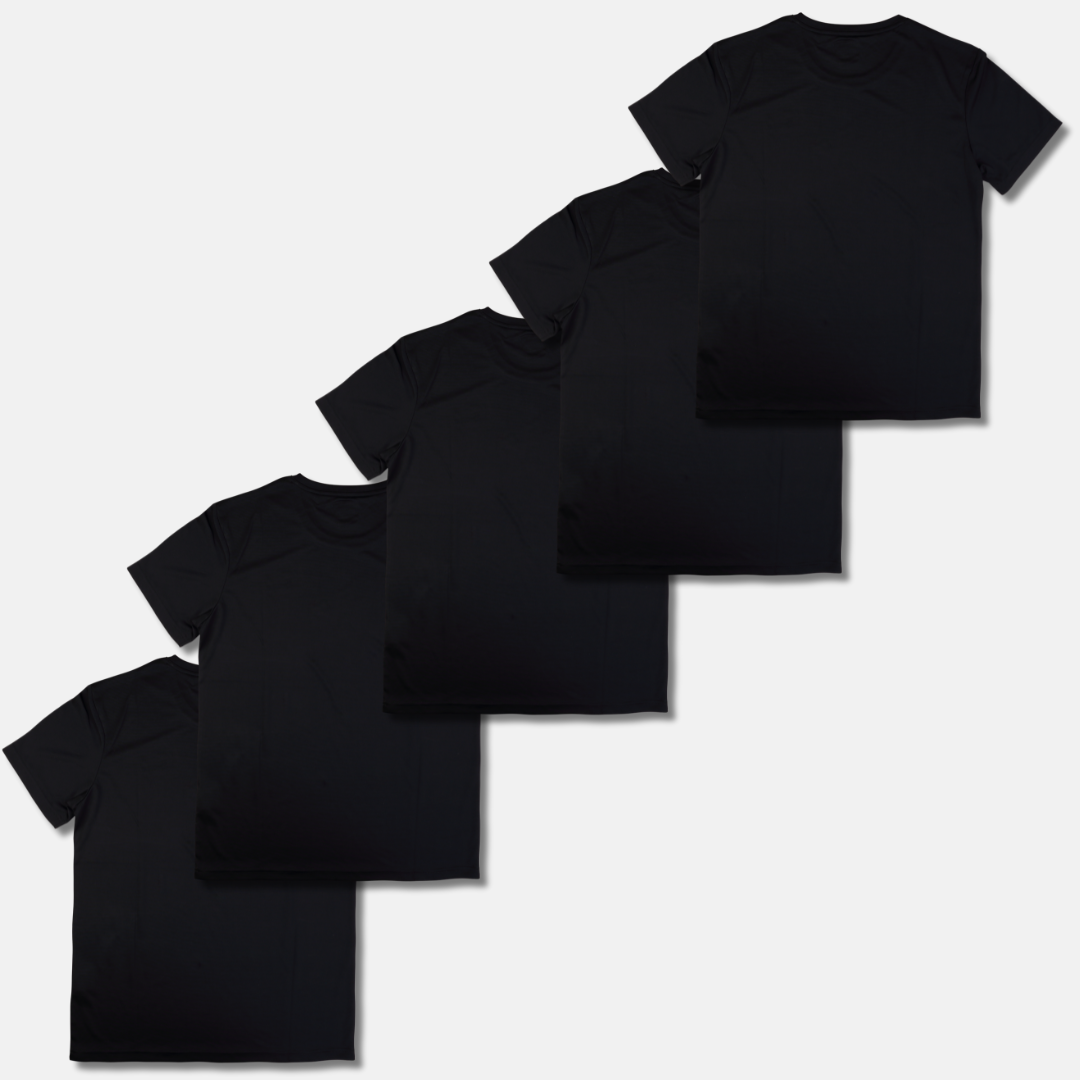 Kit Camisetas Básicas Pretas 100% Algodão