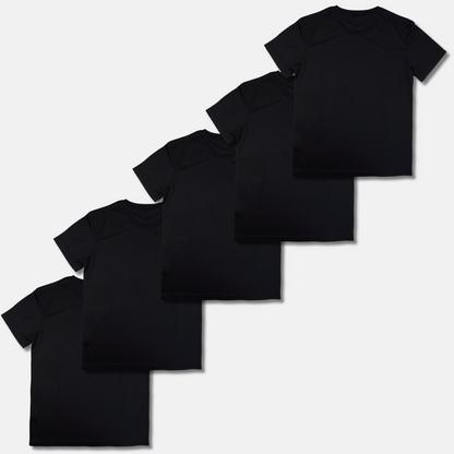 Kit Camisetas Básicas Pretas 100% Algodão