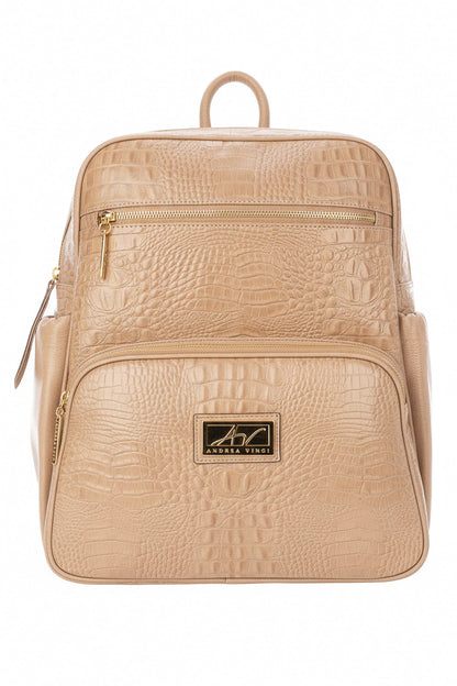 Mochila grande de couro croco Zooey