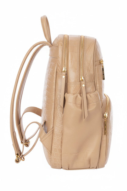 Mochila grande de couro croco Zooey