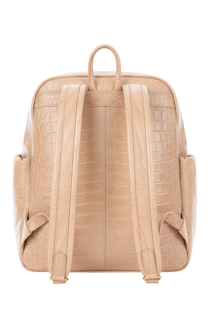 Mochila grande de couro croco Zooey