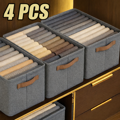 Organizador de Roupas Dobrável - Compre 1 Leve 4 unidades para organizar armário, malas e gavetas sem pagar a mais!