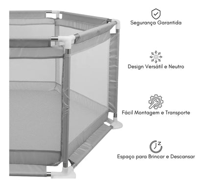Cercadinho Infantil Grande e Desmontável - Espaço Seguro seu para Bebês