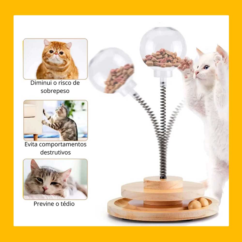 Comedouro Interativo com Molas Para Gato