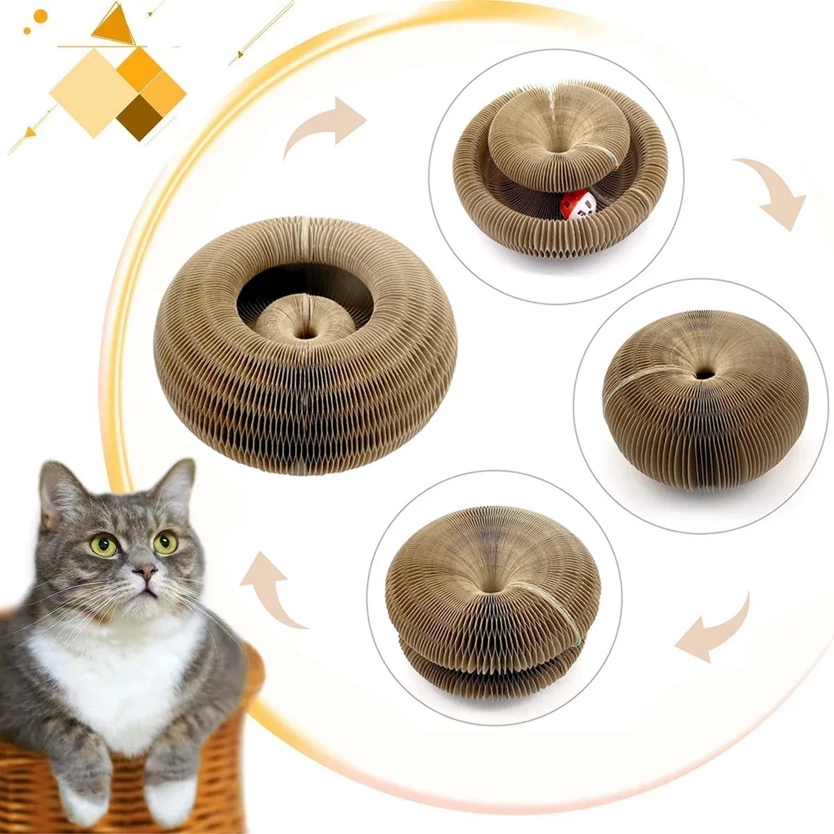 Arranhador Interativo para Gatos – Compre 1 e Leve 2 + 2 Bolinhas de Brinde