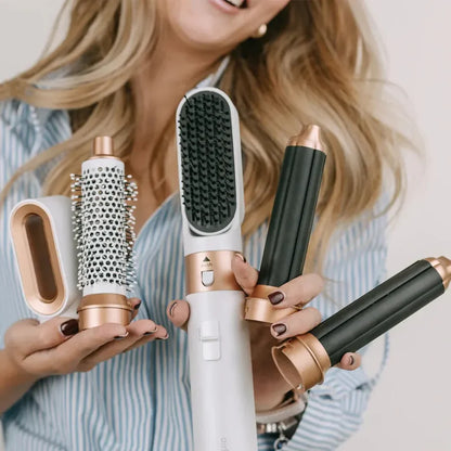 Escova Modeladora 5 em 1 — Seca, Alisa e Modela