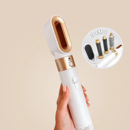 Escova Modeladora 5 em 1 — Seca, Alisa e Modela