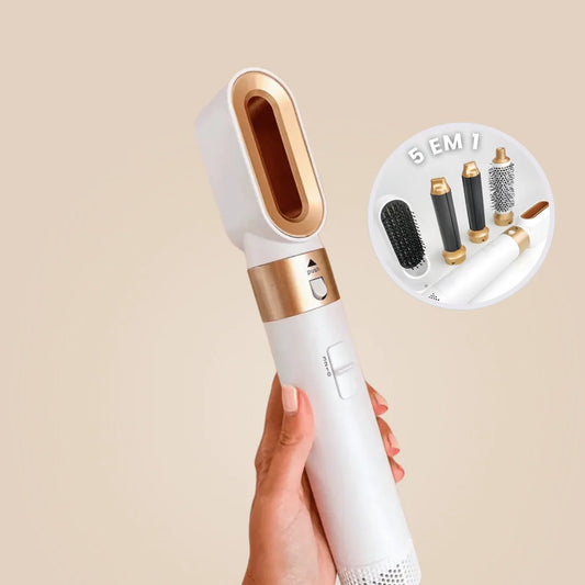 Escova Modeladora 5 em 1 — Seca, Alisa e Modela