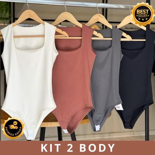 Kit 2 Body Feminino Suplex Regata Duplo Premium