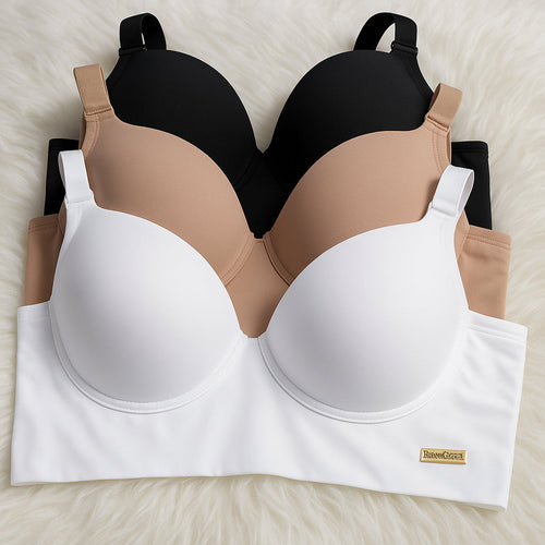 Kit 3 Sutiãs Básico Reforçado de Microfibra com Bojo – Conforto e Sustentação