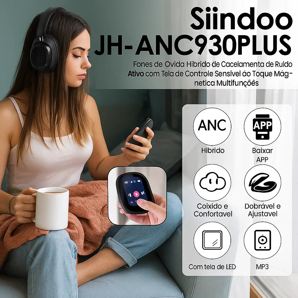 Fone de Ouvido Bluetooth com display - Siindoo 930 Plus
