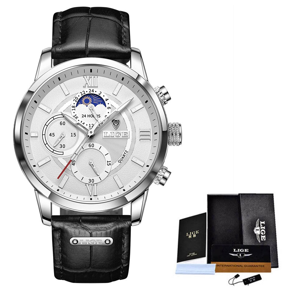 Relógio Masculino LIGE Elegance — Presente Premium para Ele