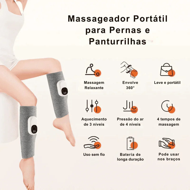 Massageador Elétrico com Aquecimento para Perna e Panturrilha