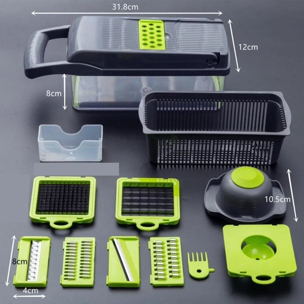 Cortador e Fatiador Multifuncional - 16 Opções de corte em 1 único Produto
